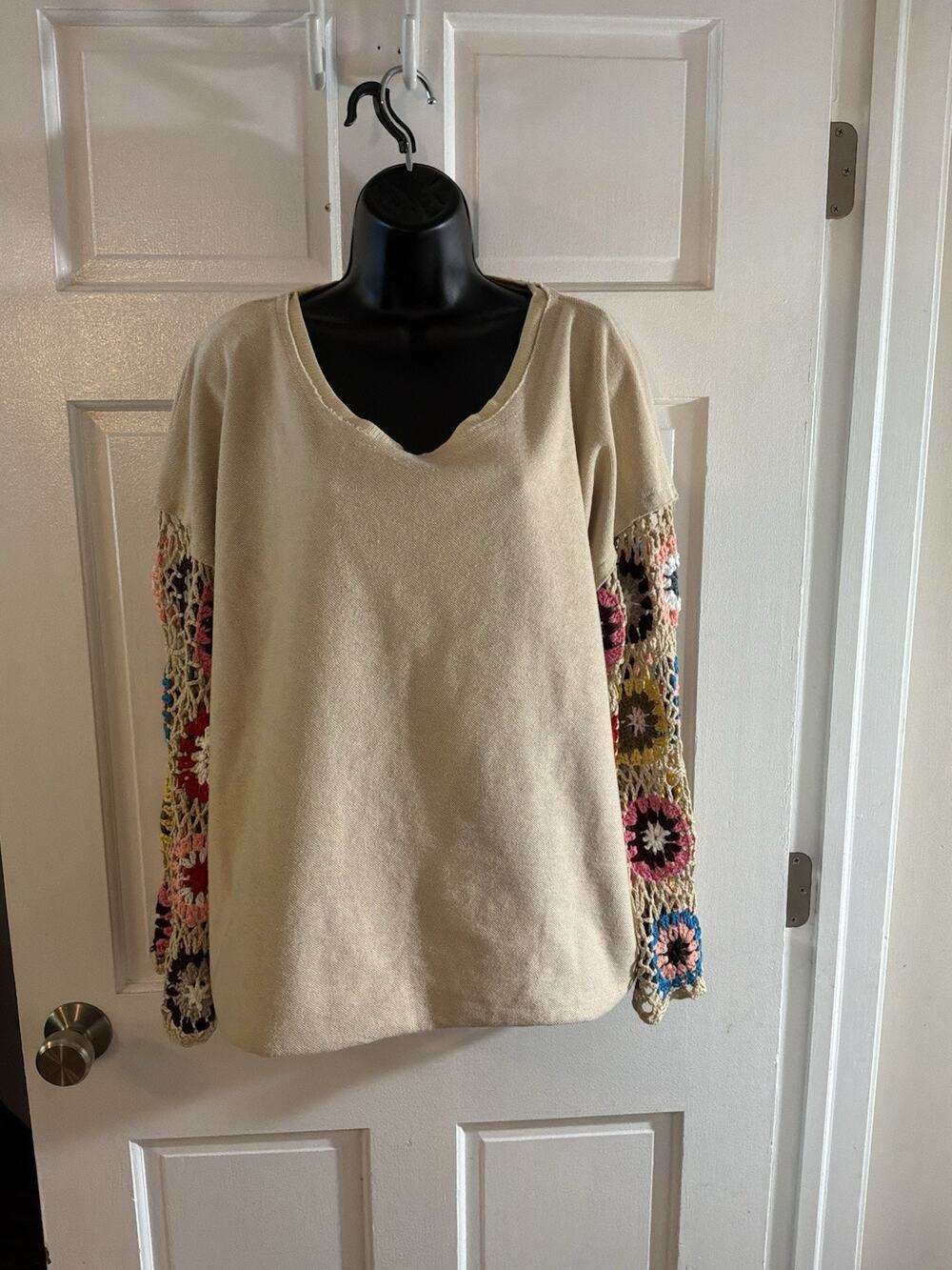Ladies Umgee Plus 2XL Boho Crochet Granny Square Top
